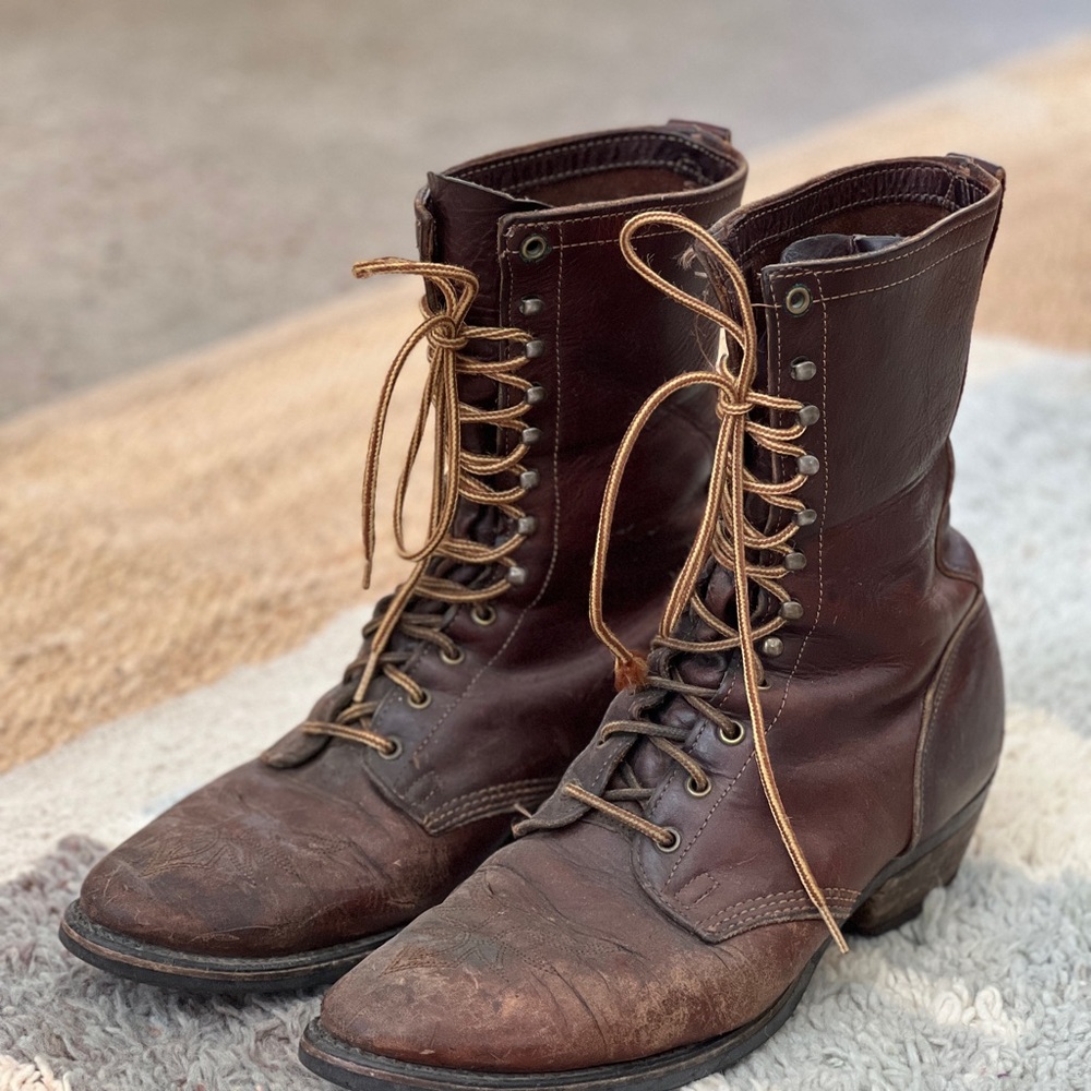 Vintage Leather Packer Logger Western Men’s Boots Lace-up Size 11.5 USA